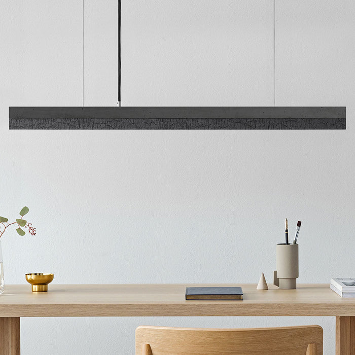 Concrete & Burned Wood Bar Pendant Light