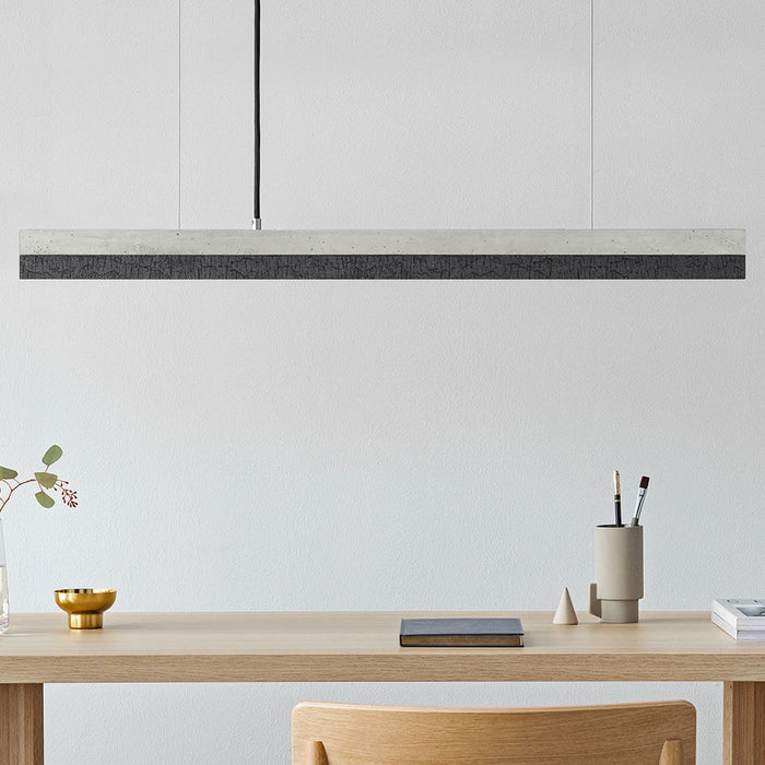 Concrete & Burned Wood Bar Pendant Light
