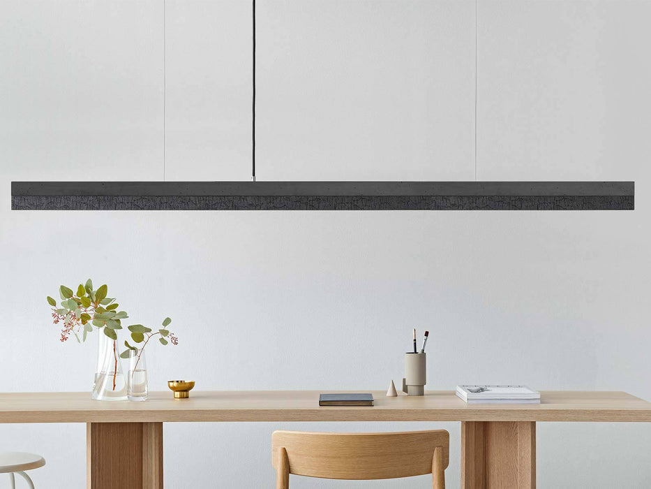Concrete & Burned Wood Bar Pendant Light