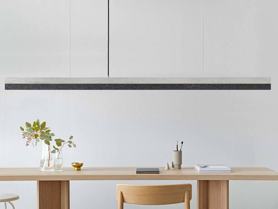 Concrete & Burned Wood Bar Pendant Light