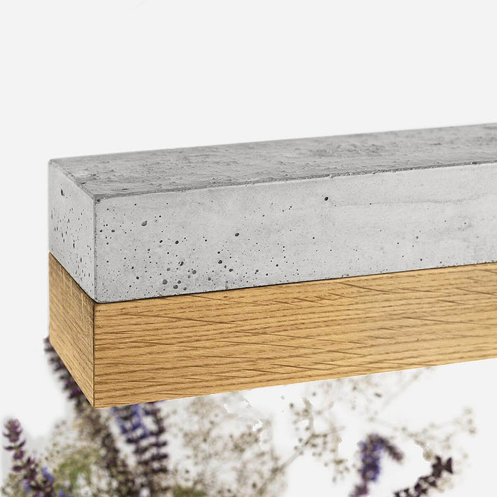 Concrete & Oak Bar Pendant Light