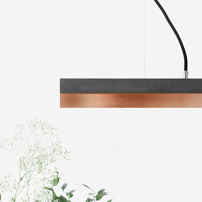 Concrete & Copper Bar Pendant Light