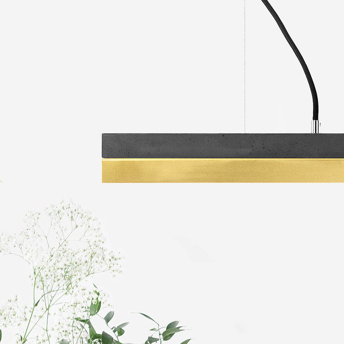Concrete & Brass Bar Pendant Light
