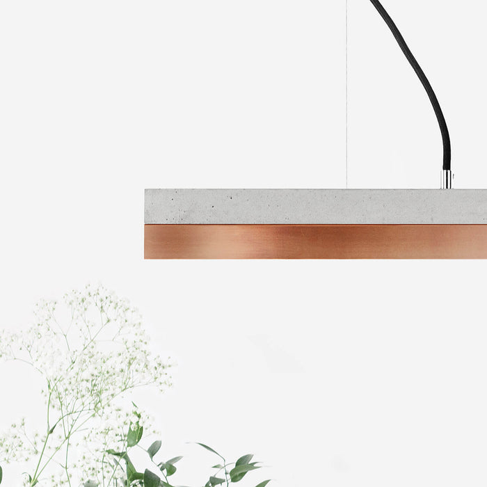 Concrete & Copper Bar Pendant Light