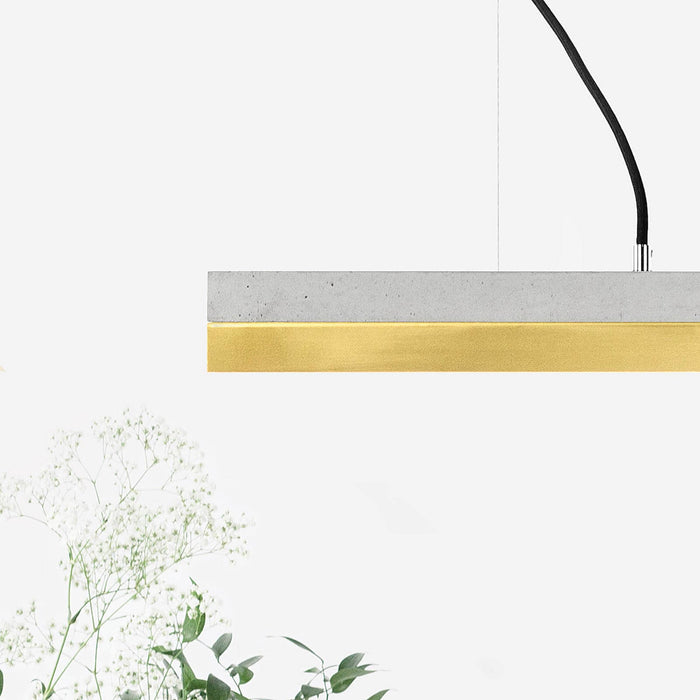 Concrete & Brass Bar Pendant Light