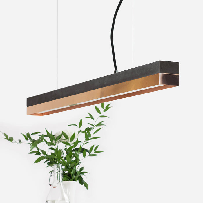 Concrete & Copper Bar Pendant Light
