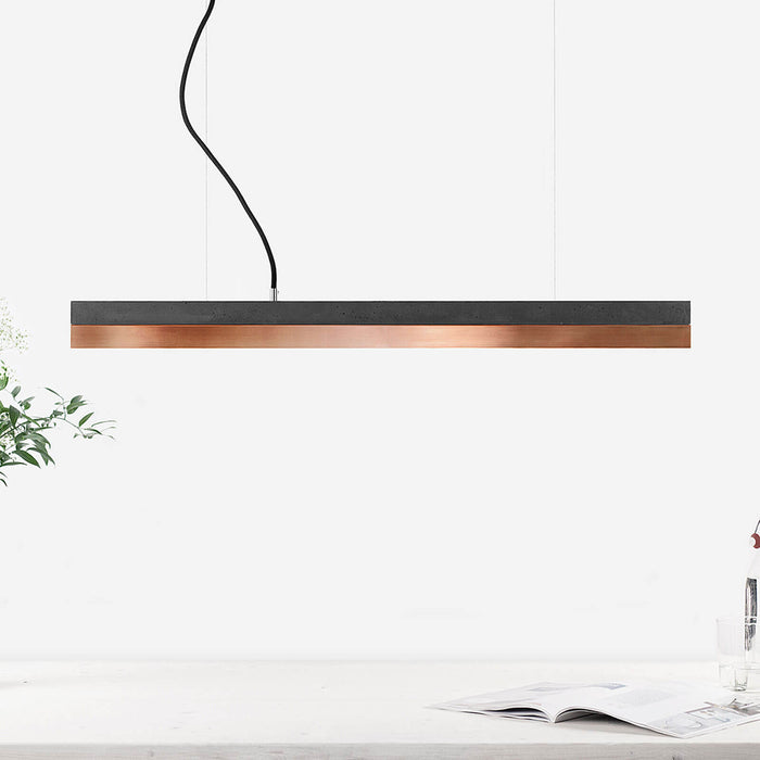Concrete & Copper Bar Pendant Light