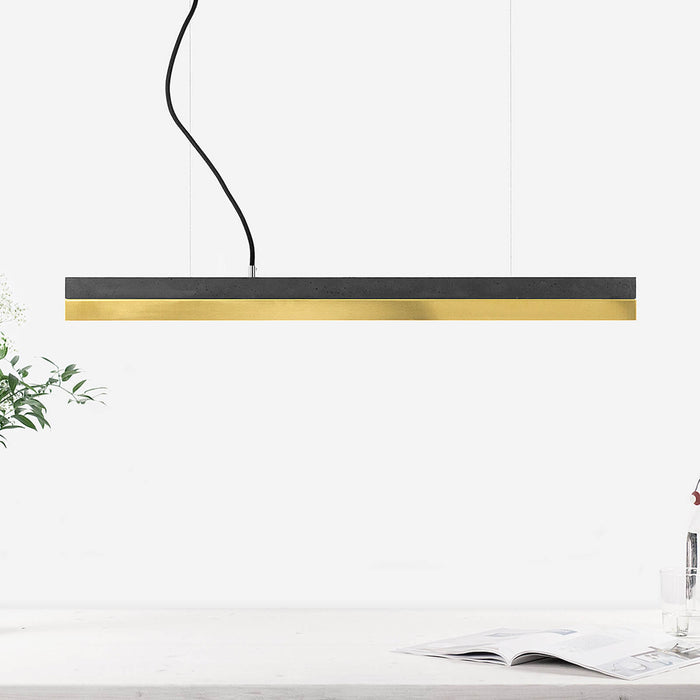 Concrete & Brass Bar Pendant Light