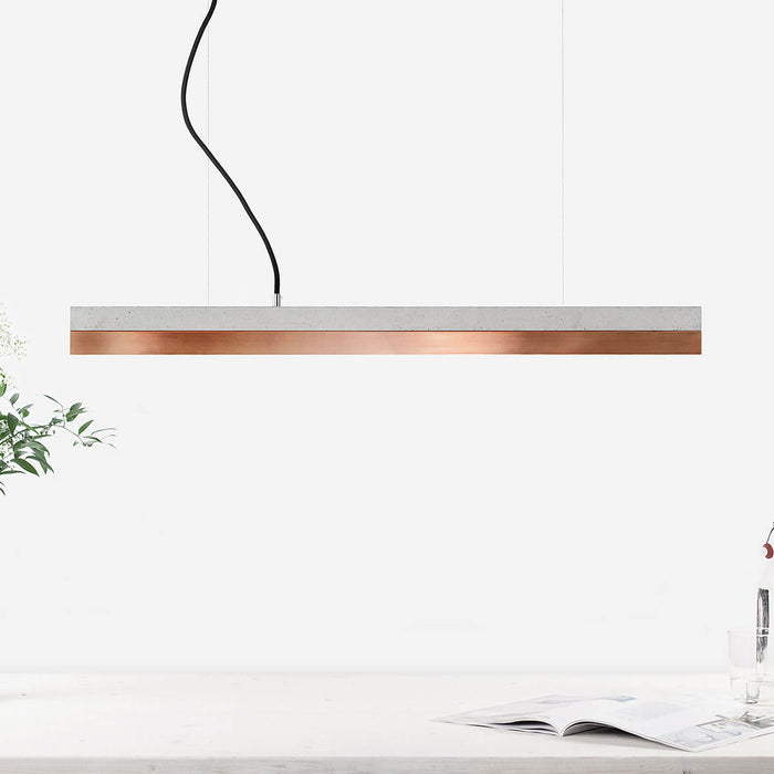 Concrete & Copper Bar Pendant Light