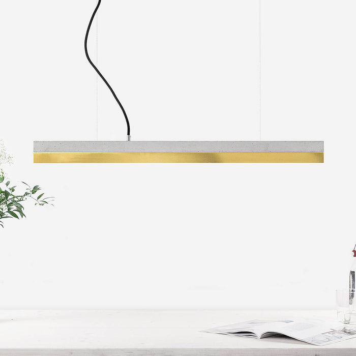 Concrete & Brass Bar Pendant Light