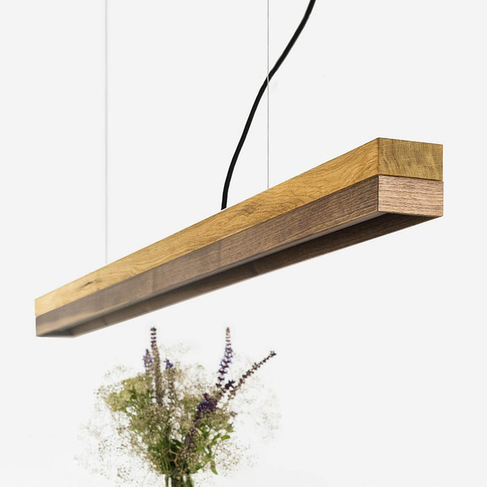 Oak & Walnut Bar Pendant Light