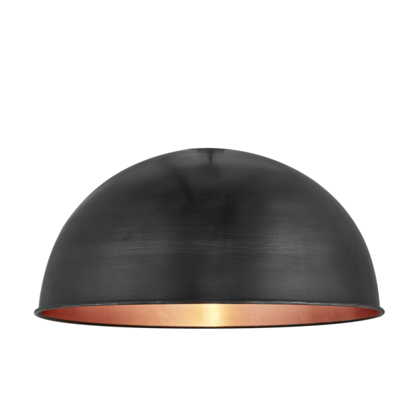 Brooklyn Vintage Metal Dome Pendant Light - Dark Pewter & Copper - 18 inch
