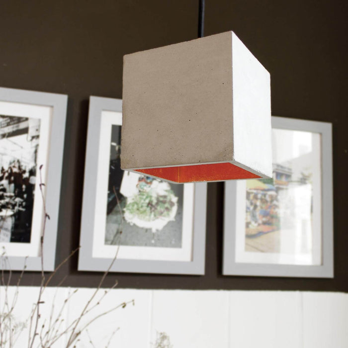 Concrete Cubic Pendant Light