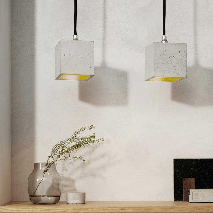 Concrete Cubic Pendant Light