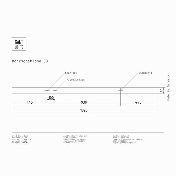 Concrete & Stainless Steel Bar Pendant Light