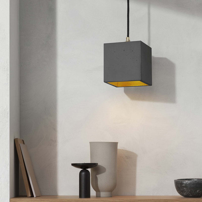 Concrete Cubic Pendant Light