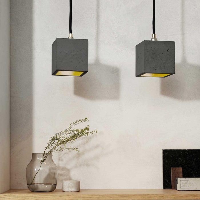 Concrete Cubic Pendant Light