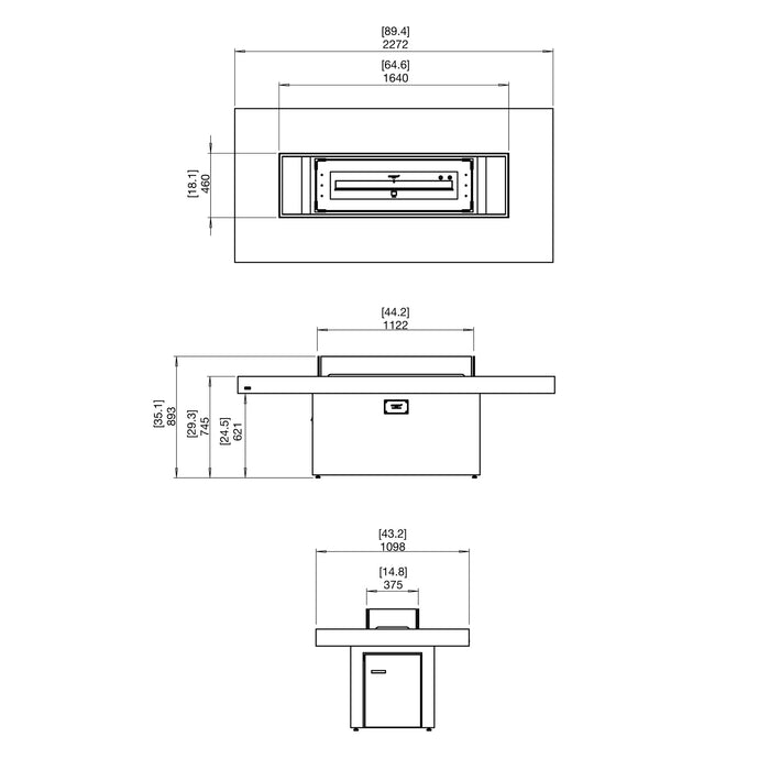 Gin 90 Dining Fire Table