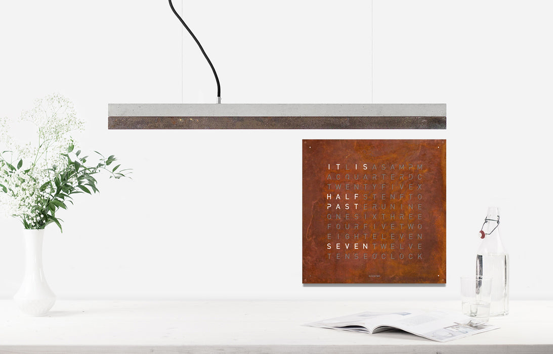 Concrete & Rough Rust Bar Pendant Light