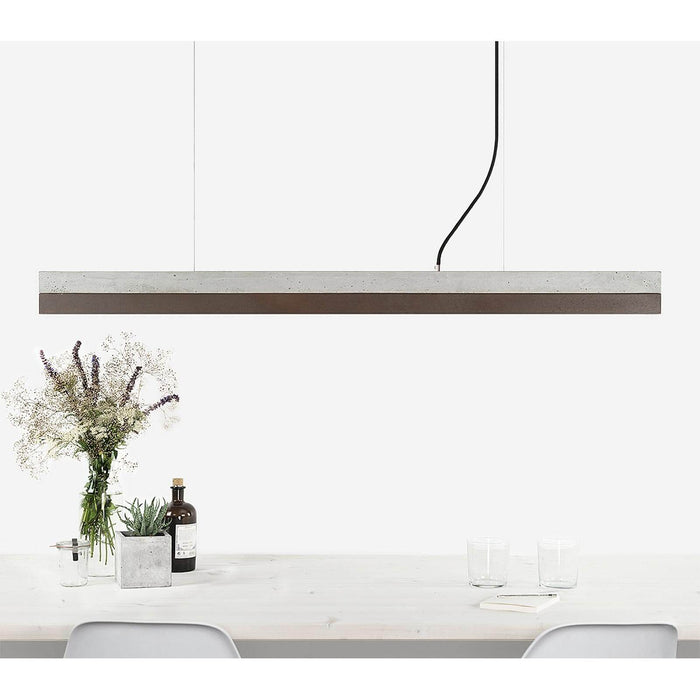 Concrete & Rough Rust Bar Pendant Light