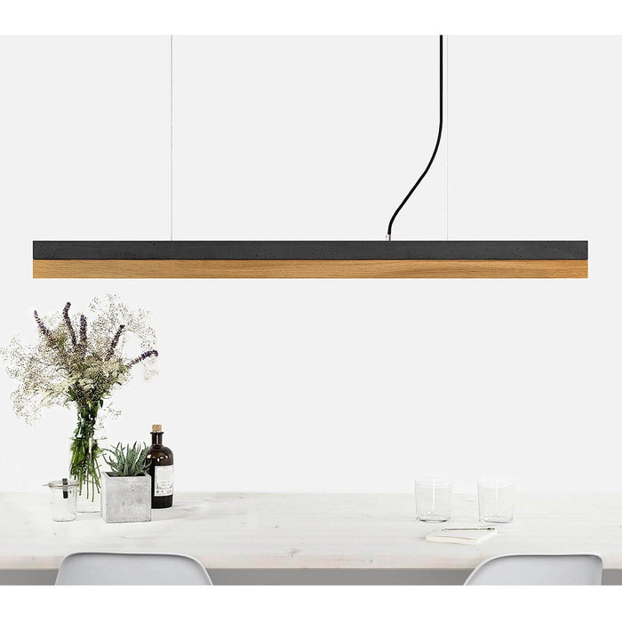 Concrete & Oak Bar Pendant Light
