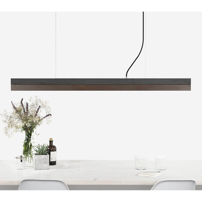 Concrete & Rough Rust Bar Pendant Light