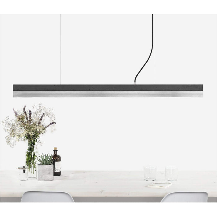 Concrete & Stainless Steel Bar Pendant Light