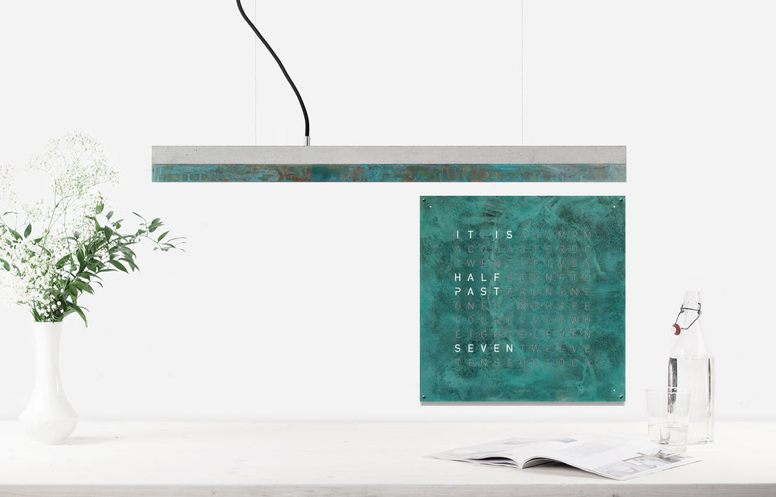 Concrete & Oxidised Copper Bar Pendant Light
