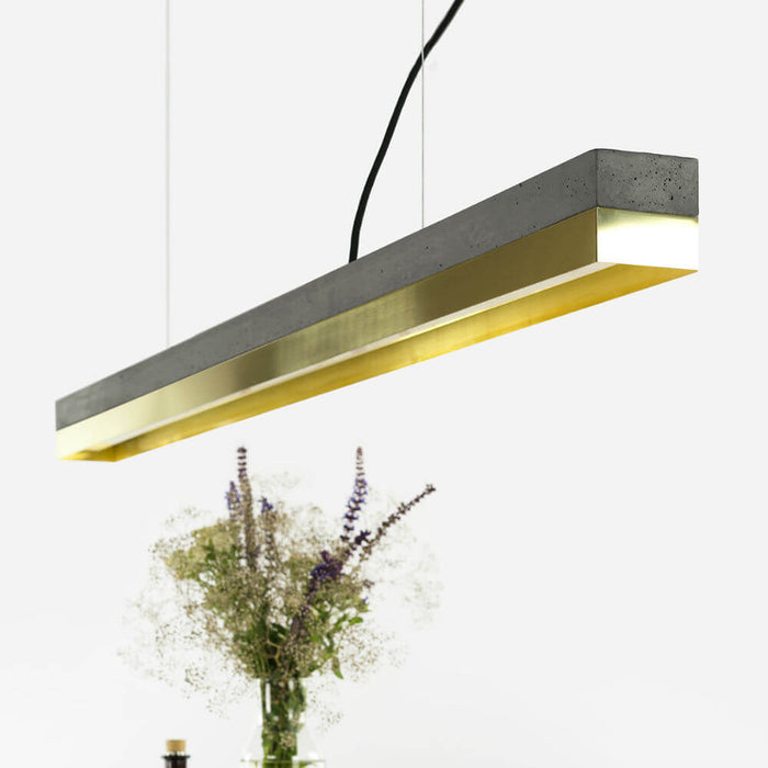 Concrete & Brass Bar Pendant Light