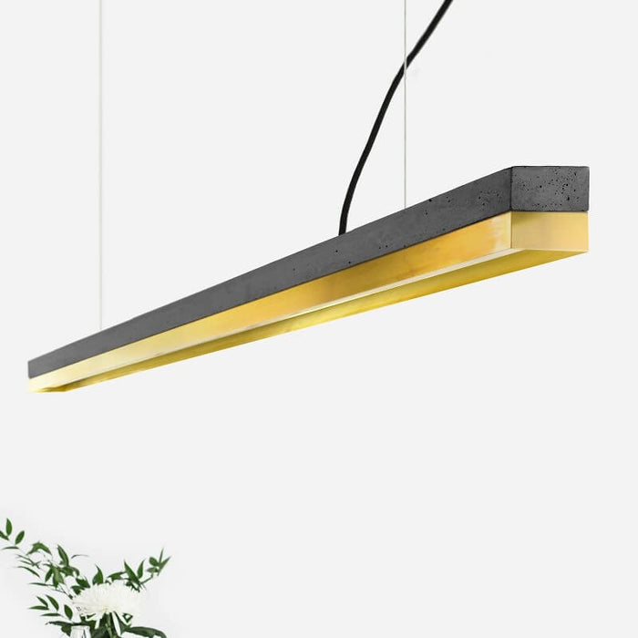 Concrete & Brass Bar Pendant Light