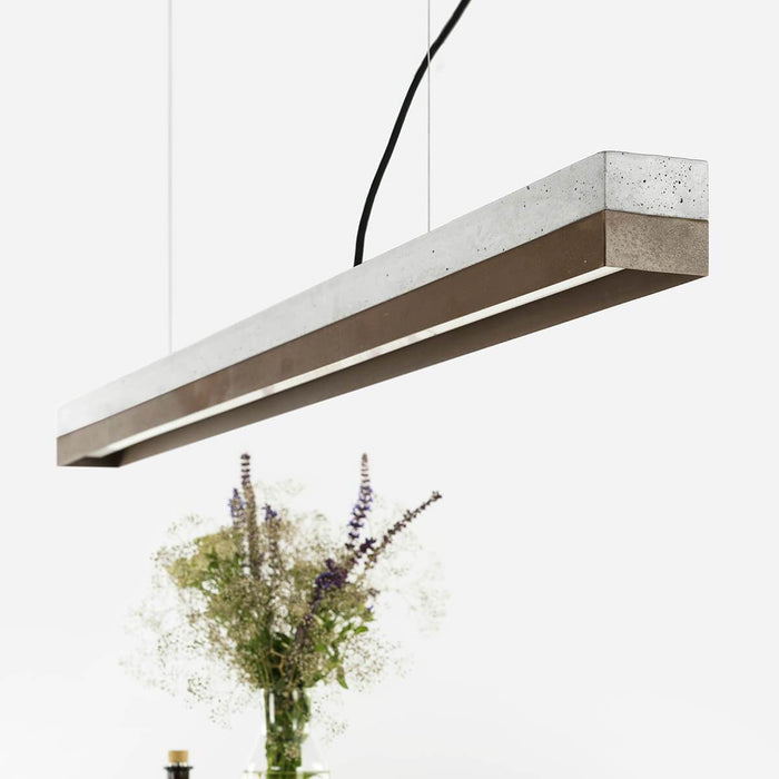 Concrete & Rough Rust Bar Pendant Light