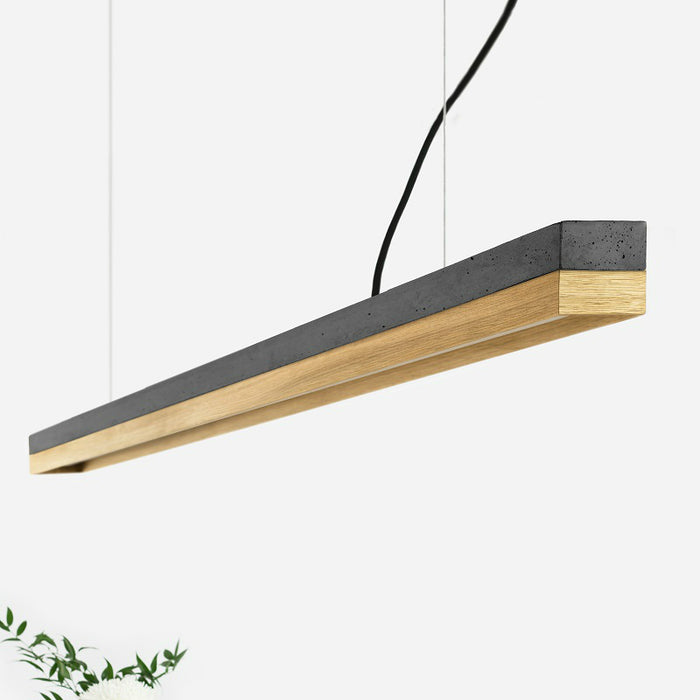 Concrete & Oak Bar Pendant Light