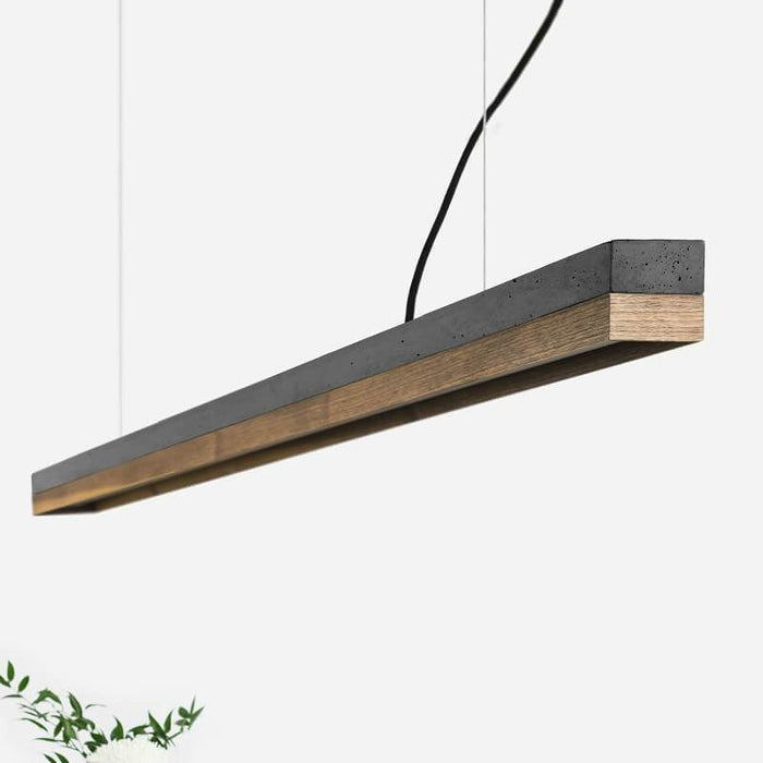 Concrete & Walnut Bar Pendant Light
