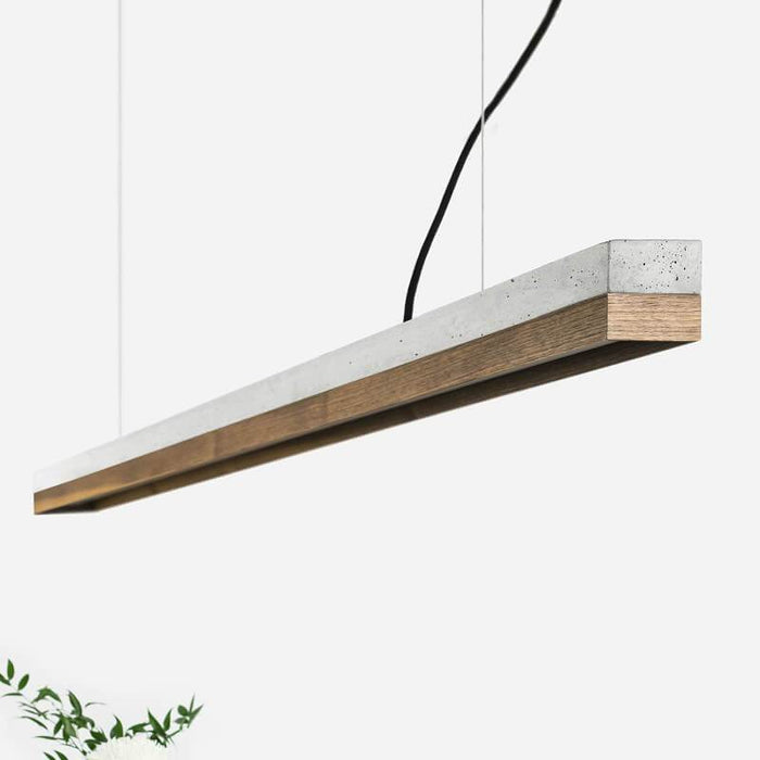 Concrete & Walnut Bar Pendant Light