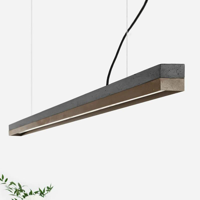 Concrete & Rough Rust Bar Pendant Light