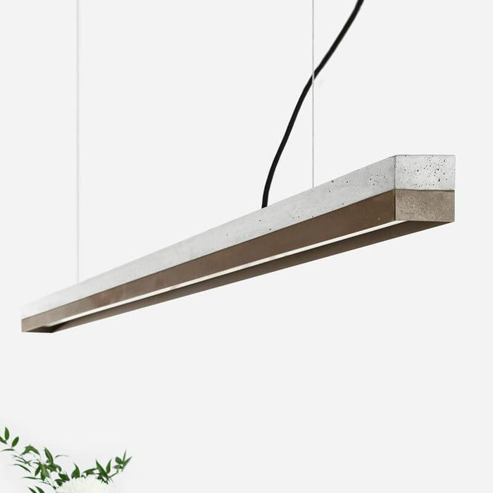 Concrete & Rough Rust Bar Pendant Light