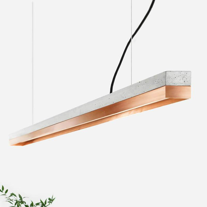 Concrete & Copper Bar Pendant Light