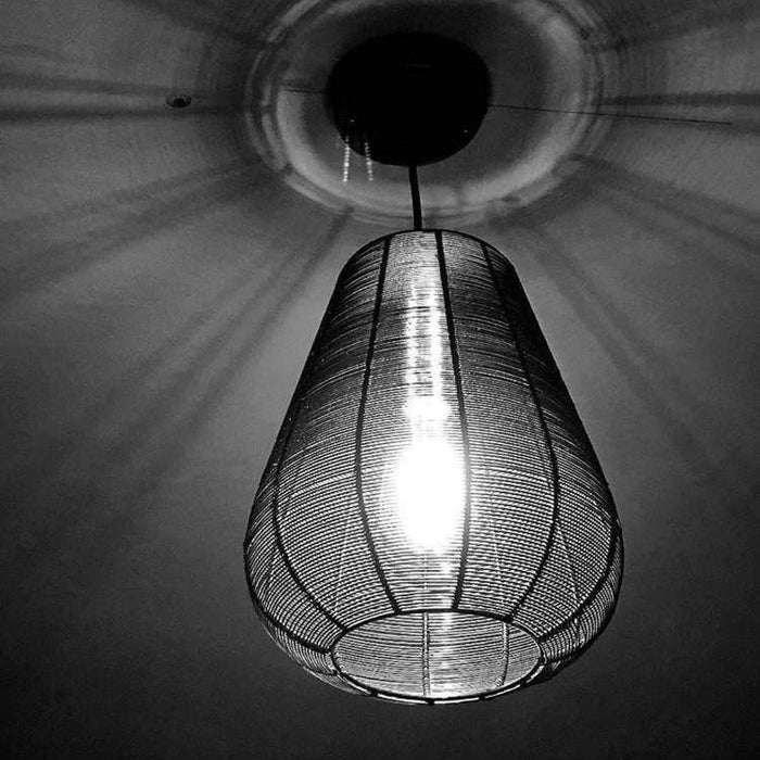 Handcrafted Vintage Cage Wire Metal Pendant Light - Drop