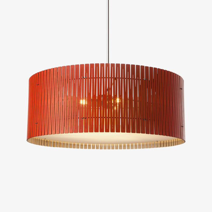 red birch plywood drum pendant light