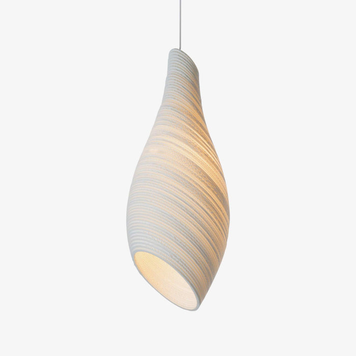 wasp nest shaped white cardboard pendant lamp