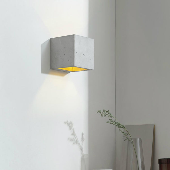 Concrete Cubic Wall Light