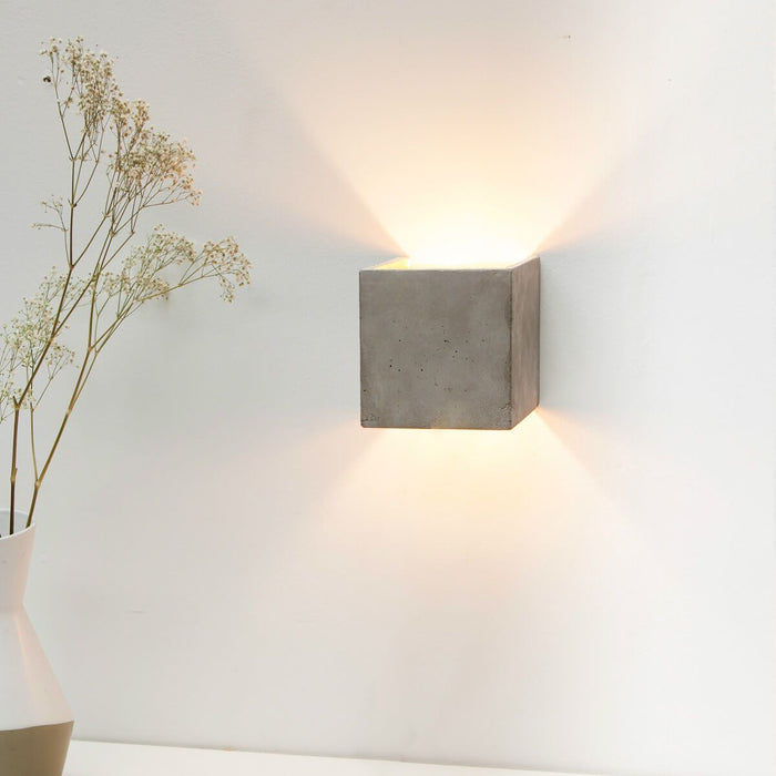 Concrete Cubic Wall Light
