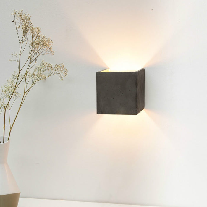 Concrete Cubic Wall Light