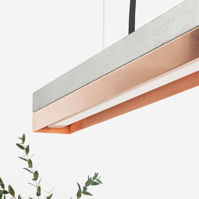 Concrete & Copper Bar Pendant Light