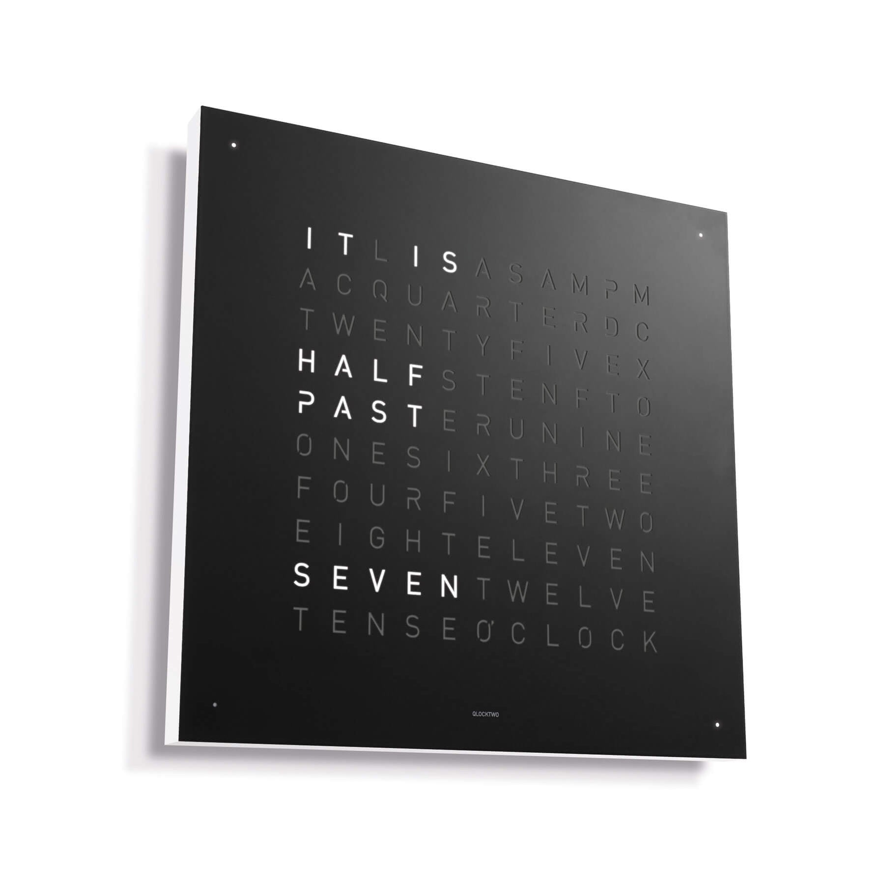QLOCKTWO Steel Powder Coated Clock — Inverse Square Lighting