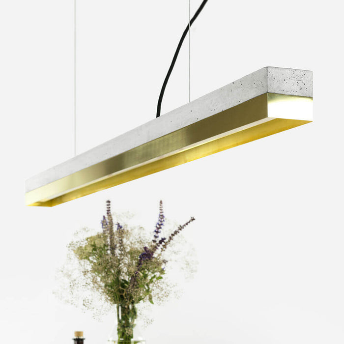 Concrete & Brass Bar Pendant Light