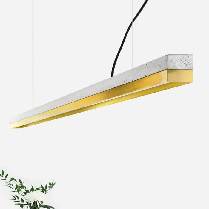 Concrete & Brass Bar Pendant Light