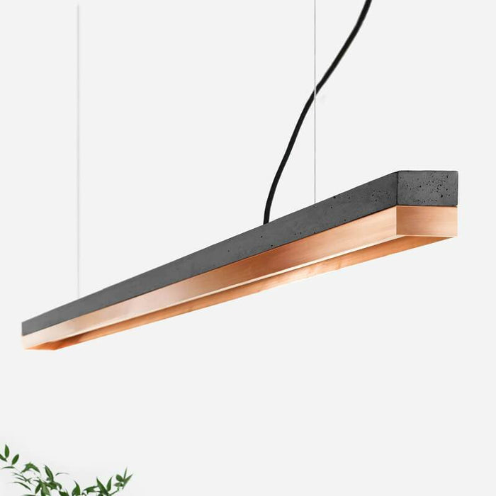 Concrete & Copper Bar Pendant Light